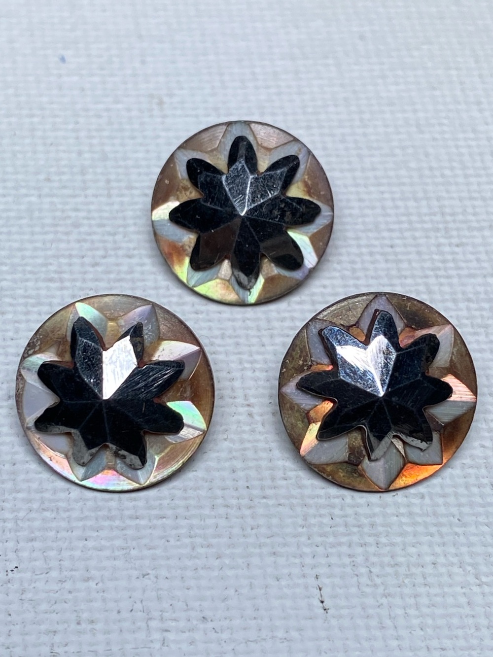 Iridescent Floral Star Vintage Buttons